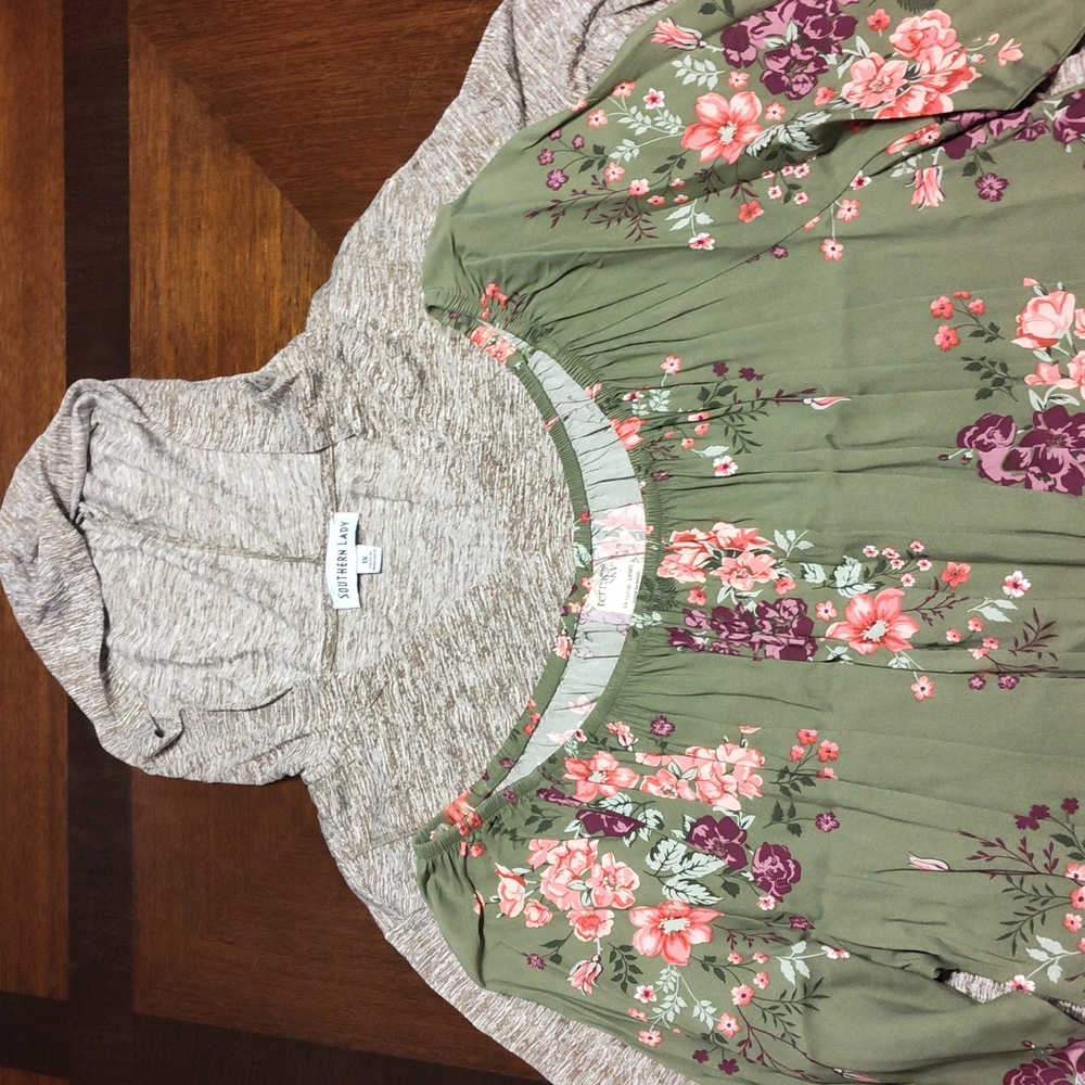 EUC Bundle of 2 Women's Tops, Size 1X, Brands: Terra & Sky, Southern Lady